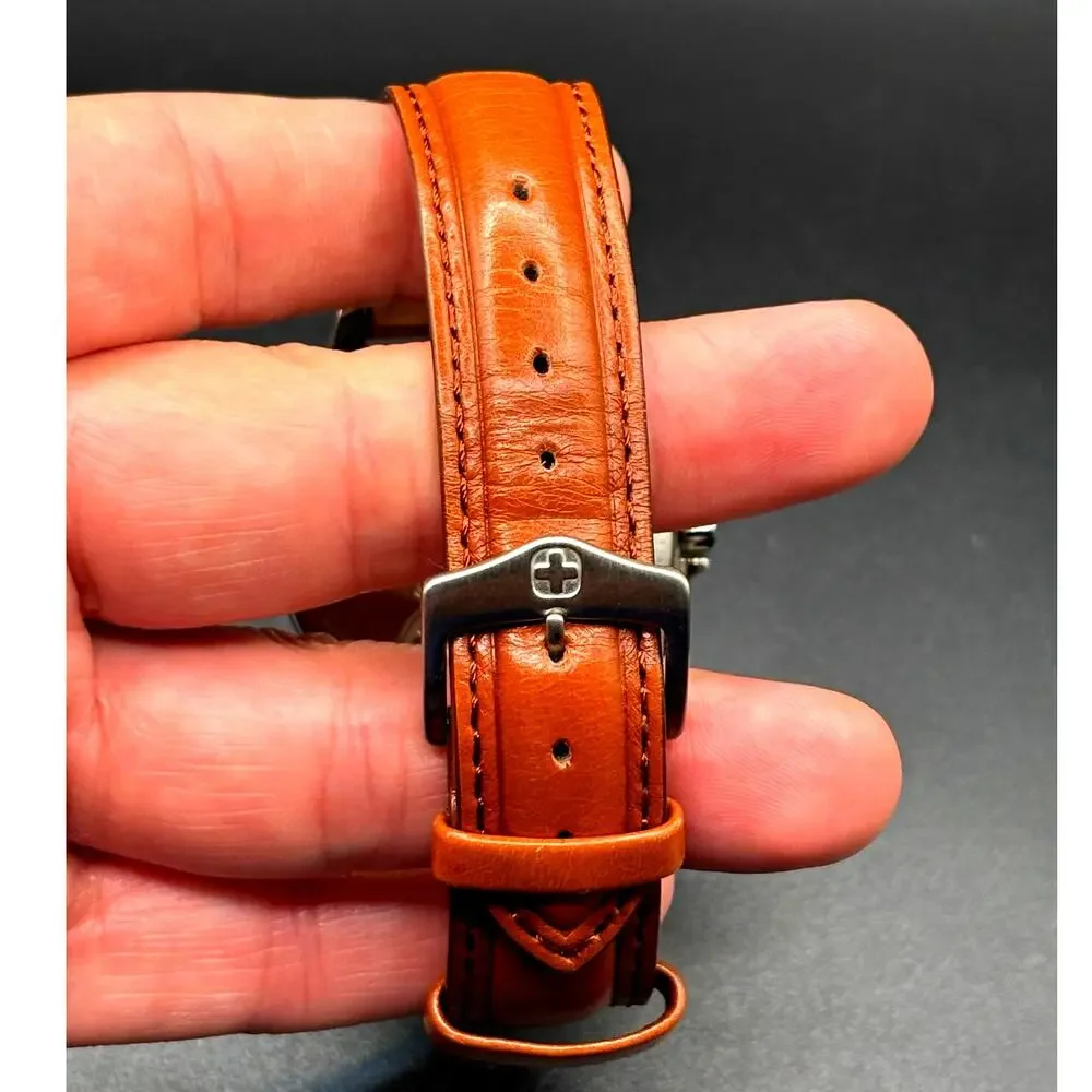Wenger Swiss Military Terragraph 79201 Genuine Leather Strap Men’s Watch 40mm
